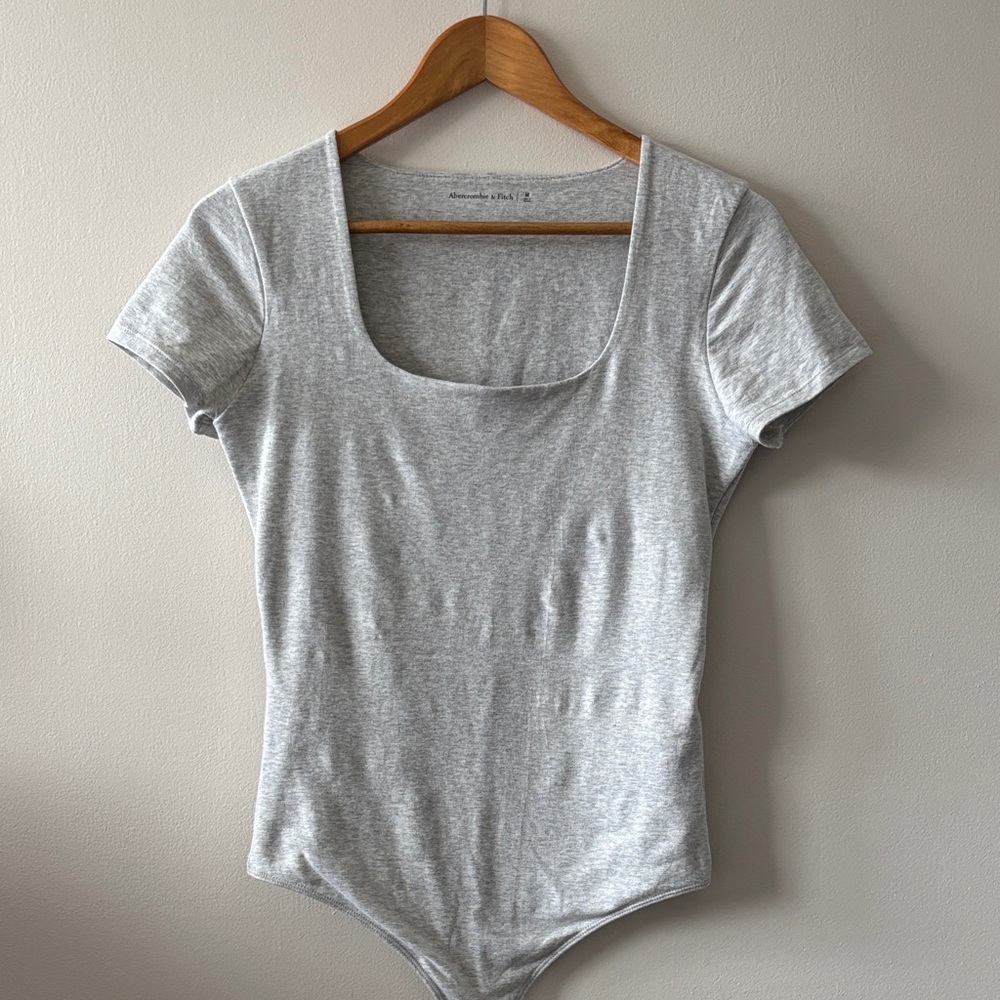Abercrombie & Fitch Gray Short Sleeve Bodysuit